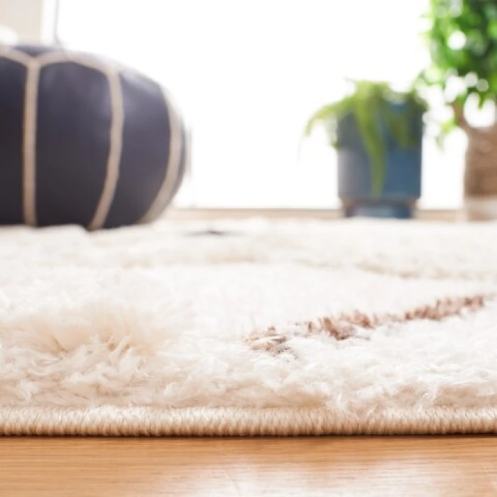 Safavieh Hi-Lo Shag Light Beige / Beige HLS210 4 ft. X 6 ft. Rectangle Rug