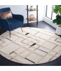 Safavieh Hi-Lo Shag Light Beige / Beige HLS210 6 ft. 7 in. X 6 ft. 7 in. Round Rug