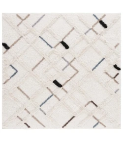 Safavieh Hi-Lo Shag Light Beige / Beige HLS210 6 ft. 7 in. X 6 ft. 7 in. Square Rug