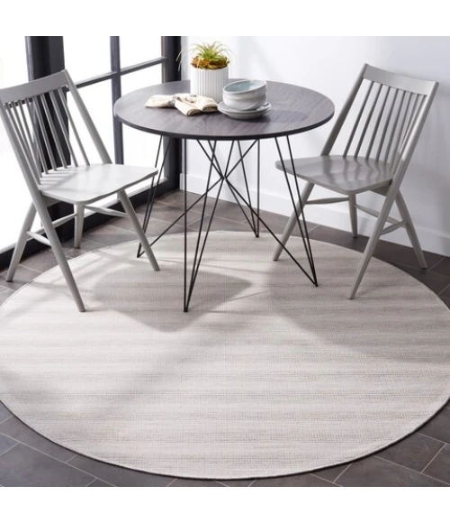 Safavieh Hampton Ivory / Grey HTN231 6 ft. 5 in. X 6 ft. 5 in. Round Rug