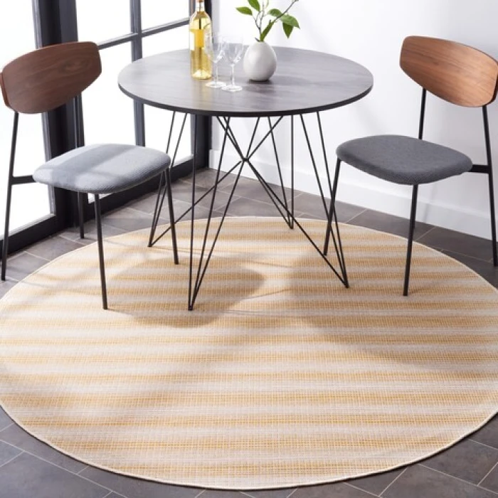 Safavieh Hampton Yellow HTN231 6 ft. 5 in. X 6 ft. 5 in. Round Rug
