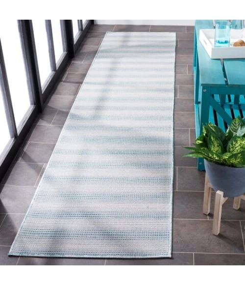 Safavieh Hampton Aqua Ivory / Multi HTN231 2 ft. X 9 ft. Runner Rug