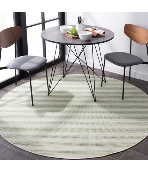 Safavieh Hampton Olive Green / Ivory HTN231 6 ft. 5 in. X 6 ft. 5 in. Round Rug