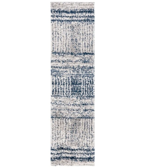Safavieh Jericho Shag Navy / Ivory JER100 2 ft. 2 in. X 6 ft. Runner Rug