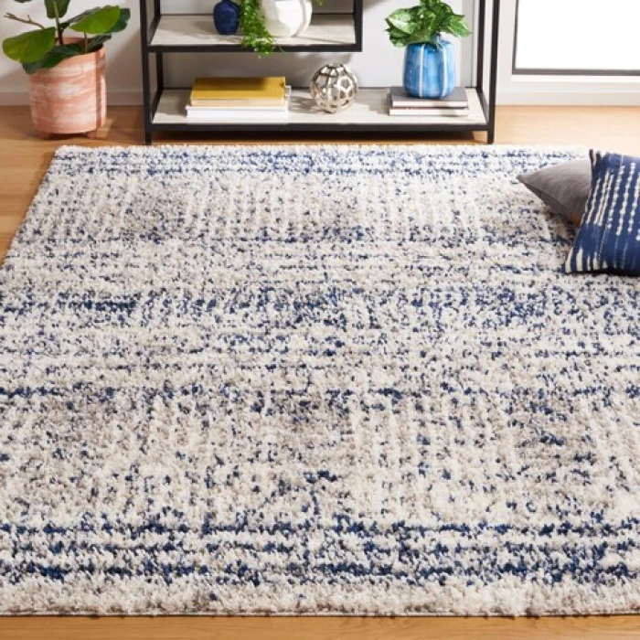 Safavieh Jericho Shag Navy / Ivory JER100 2 ft. 2 in. X 4 ft. Accent Rug