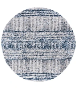 Safavieh Jericho Shag Navy / Ivory JER100 3 ft. X 3 ft. Round Rug