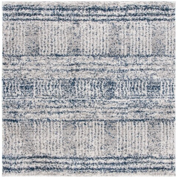 Safavieh Jericho Shag Navy / Ivory JER100 3 ft. X 3 ft. Square Rug
