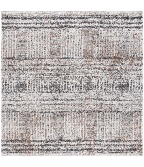 Safavieh Jericho Shag Black / Rust JER100 6 ft. 7 in. X 6 ft. 7 in. Square Rug