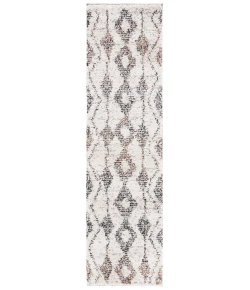 Safavieh Jericho Shag Ivory / Black JER102 2 ft. 2 in. X 8 ft. Runner Rug