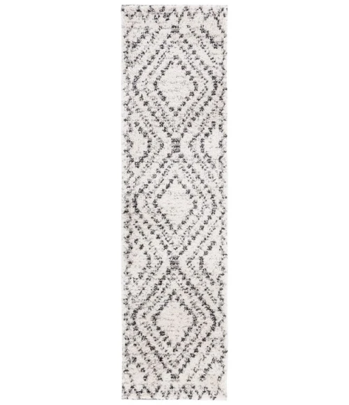 Safavieh Jericho Shag Ivory / Black JER104 2 ft. 2 in. X 8 ft. Runner Rug