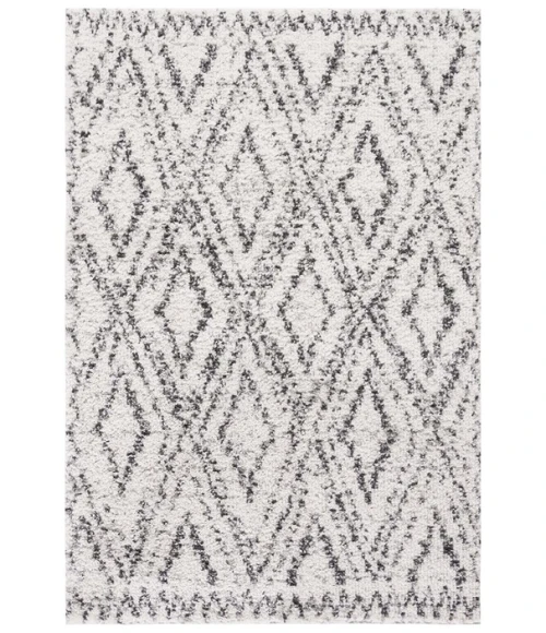 Safavieh Jericho Shag Ivory / Black JER104 4 ft. X 6 ft. Rectangle Rug