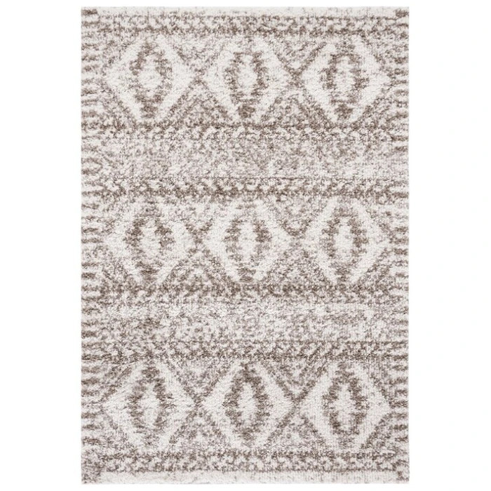 Safavieh Jericho Shag Taupe / Ivory JER106 4 ft. X 6 ft. Rectangle Rug