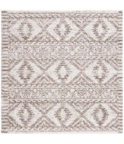 Safavieh Jericho Shag Taupe / Ivory JER106 6 ft. 7 in. X 6 ft. 7 in. Square Rug