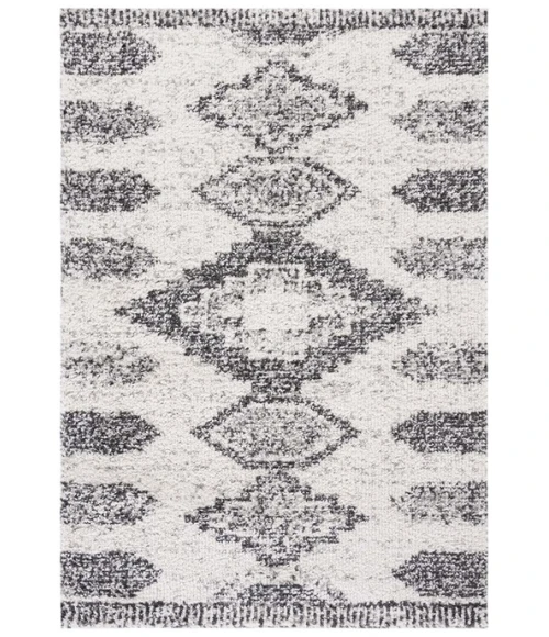 Safavieh Jericho Shag Ivory / Black JER108 5 ft. 3 in. X 7 ft. 6 in. Rectangle Rug