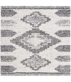 Safavieh Jericho Shag Ivory / Black JER108 6 ft. 7 in. X 6 ft. 7 in. Square Rug