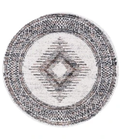 Safavieh Jericho Shag Black / Rust JER110 3 ft. X 3 ft. Round Rug