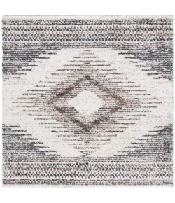 Safavieh Jericho Shag Black / Rust JER110 3 ft. X 3 ft. Square Rug