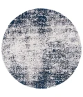 Safavieh Jericho Shag Ivory / Navy JER112 6 ft. 7 in. X 6 ft. 7 in. Round Rug