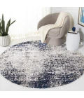 Safavieh Jericho Shag Ivory / Navy JER112 6 ft. 7 in. X 6 ft. 7 in. Round Rug