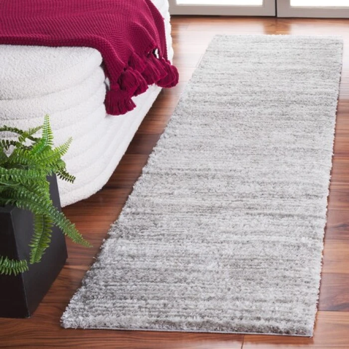 Safavieh Jasmine Shag Grey / Ivory JSM100 2 ft. X 8 ft. Runner Rug