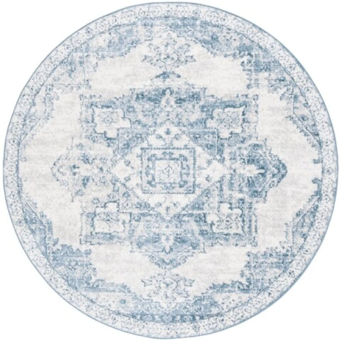Safavieh Layla Ivory Grey / Blue LAY100 6 ft. 7 in. X 6 ft. 7 in. Round Rug