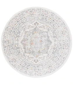 Safavieh Layla Ivory Grey / Pink LAY103 6 ft. 7 in. X 6 ft. 7 in. Round Rug