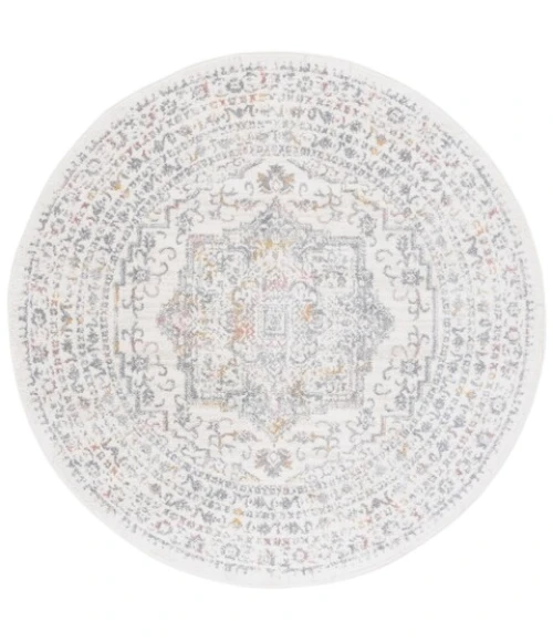Safavieh Layla Ivory Grey / Pink LAY103 6 ft. 7 in. X 6 ft. 7 in. Round Rug