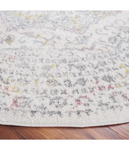 Safavieh Layla Ivory Grey / Pink LAY103 6 ft. 7 in. X 6 ft. 7 in. Round Rug
