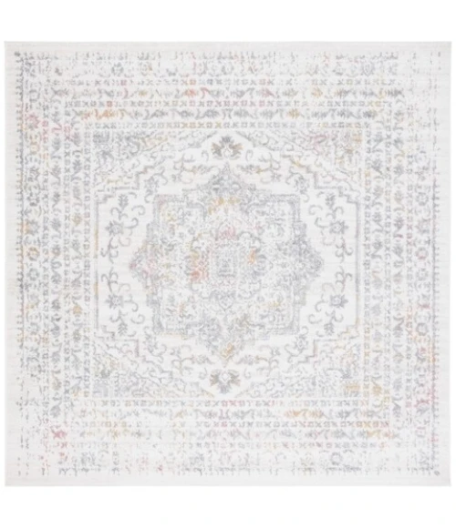 Safavieh Layla Ivory Grey / Pink LAY103 6 ft. 7 in. X 6 ft. 7 in. Square Rug