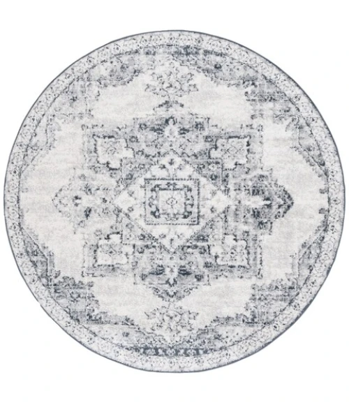 Safavieh Layla Ivory Grey / Charcoal LAY104 6 ft. 7 in. X 6 ft. 7 in. Round Rug