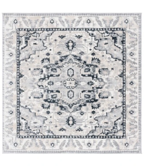 Safavieh Layla Ivory Grey / Charcoal LAY107 6 ft. 7 in. X 6 ft. 7 in. Square Rug