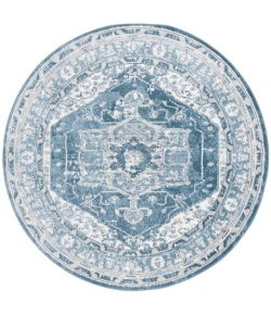 Safavieh Layla Ivory Grey / Blue LAY108 6 ft. 7 in. X 6 ft. 7 in. Round Rug