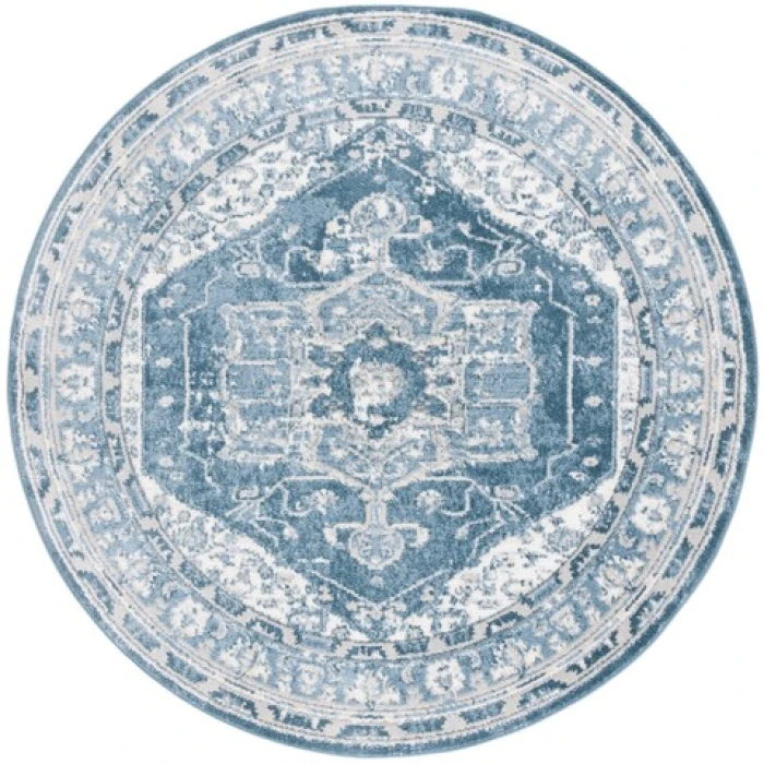 Safavieh Layla Ivory Grey / Blue LAY108 6 ft. 7 in. X 6 ft. 7 in. Round Rug