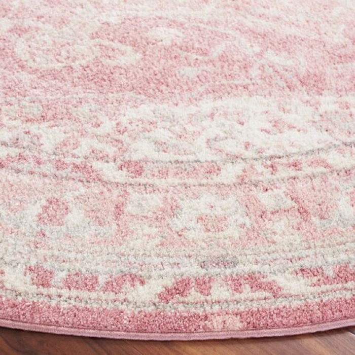 Safavieh Layla Ivory Grey / Pink LAY108 6 ft. 7 in. X 6 ft. 7 in. Round Rug
