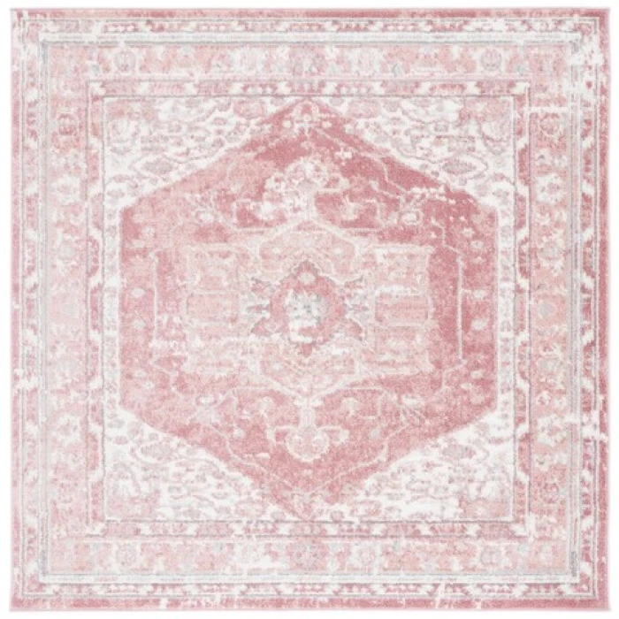 Safavieh Layla Ivory Grey / Pink LAY108 6 ft. 7 in. X 6 ft. 7 in. Square Rug