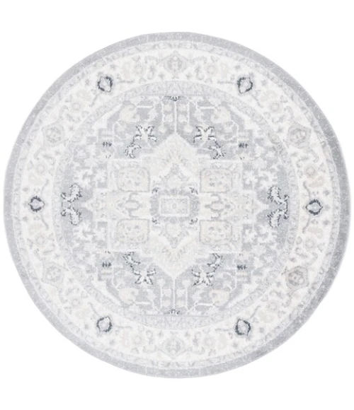 Safavieh Layla Ivory Grey / Charcoal LAY109 6 ft. 7 in. X 6 ft. 7 in. Round Rug