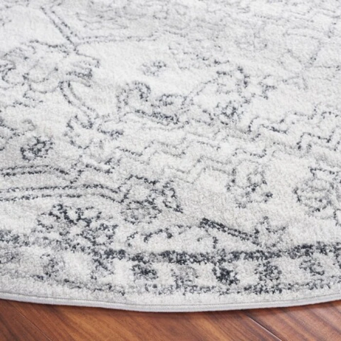 Safavieh Layla Ivory Grey / Charcoal LAY110 6 ft. 7 in. X 6 ft. 7 in. Round Rug