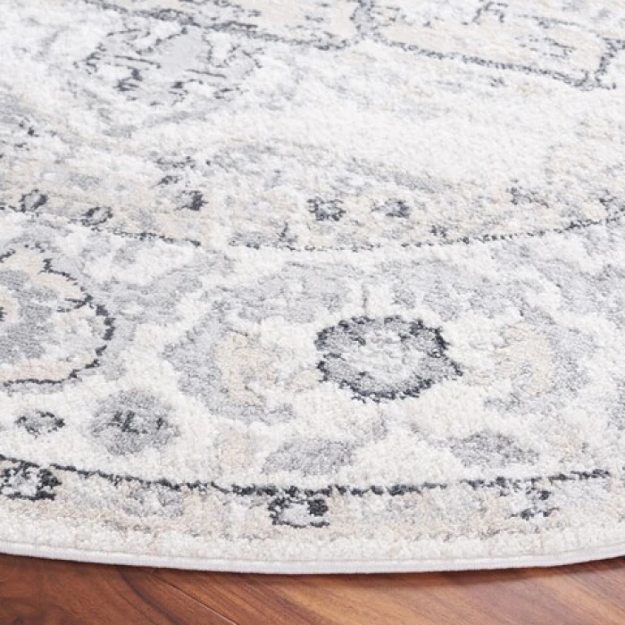 Safavieh Layla Ivory Grey / Charcoal LAY111 6 ft. 7 in. X 6 ft. 7 in. Round Rug
