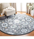 Safavieh Liberty  Dark Grey / Ivory LIB743 6 ft. 7 in. X 6 ft. 7 in. Round Rug
