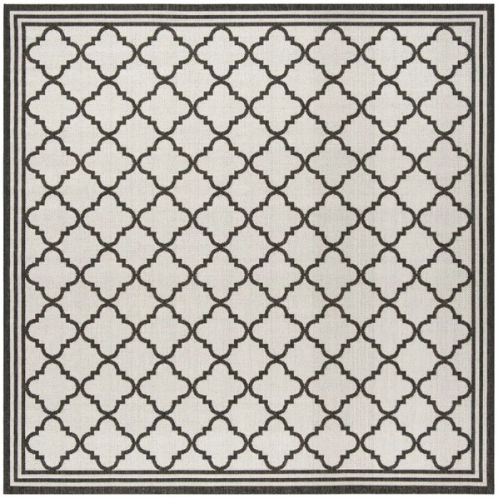 Safavieh Linden  Light Grey / Charcoal LND121 6 ft. 7 in. X 6 ft. 7 in. Square Rug