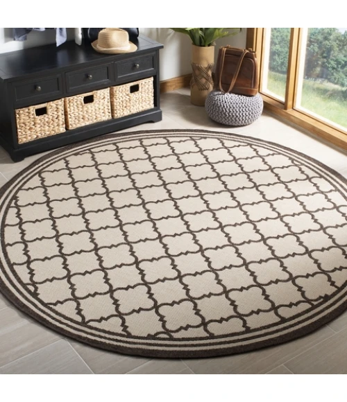 Safavieh Linden  Natural / Brown LND121 6 ft. 7 in. X 6 ft. 7 in. Round Rug
