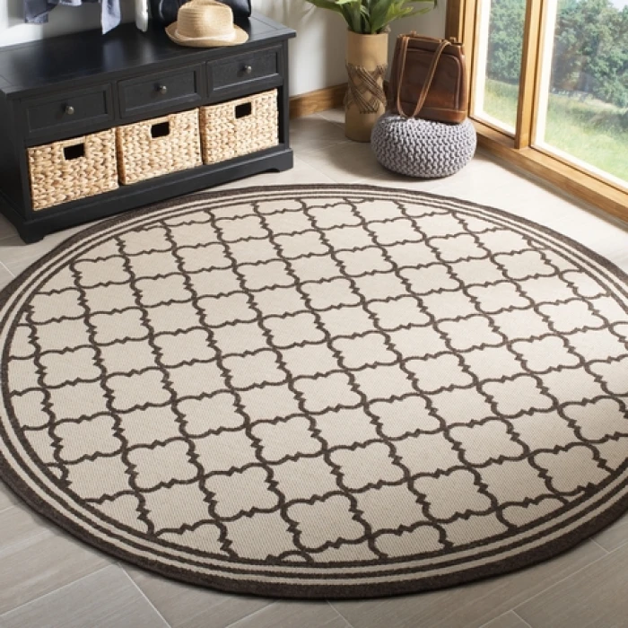 Safavieh Linden  Natural / Brown LND121 6 ft. 7 in. X 6 ft. 7 in. Round Rug