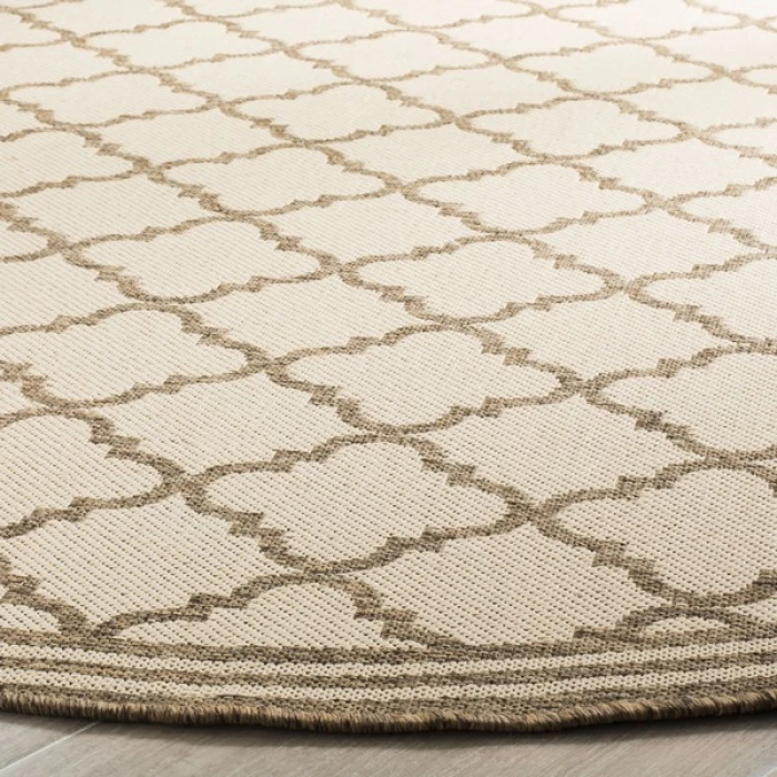 Safavieh Linden  Cream / Beige LND121 6 ft. 7 in. X 6 ft. 7 in. Round Rug