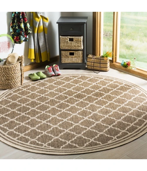 Safavieh Linden  Beige / Cream LND121 6 ft. 7 in. X 6 ft. 7 in. Round Rug