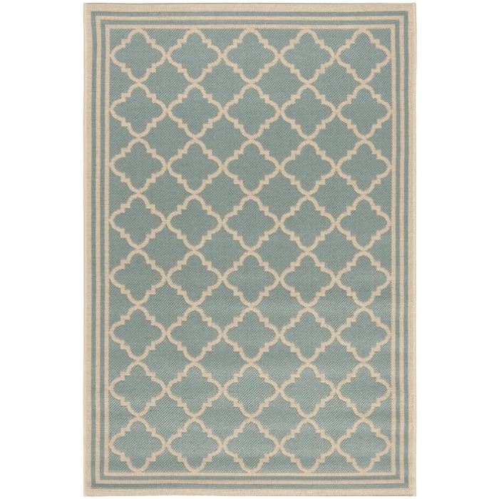 Safavieh Linden  Aqua / Cream LND121 4 ft. X 6 ft. Rectangle Rug