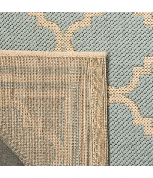 Safavieh Linden  Aqua / Cream LND121 8 ft. X 10 ft. Rectangle Rug