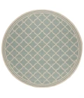 Safavieh Linden  Aqua / Cream LND121 6 ft. 7 in. X 6 ft. 7 in. Round Rug