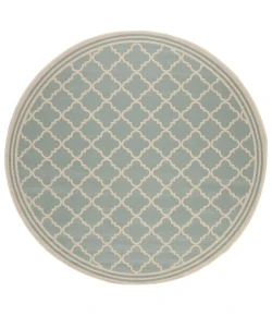 Safavieh Linden  Aqua / Cream LND121 6 ft. 7 in. X 6 ft. 7 in. Round Rug