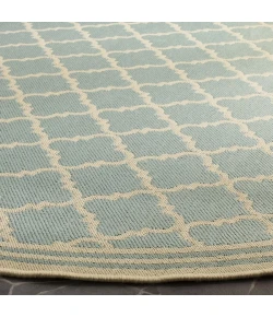 Safavieh Linden  Aqua / Cream LND121 6 ft. 7 in. X 6 ft. 7 in. Round Rug