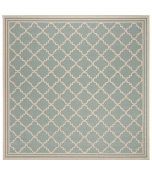 Safavieh Linden  Aqua / Cream LND121 6 ft. 7 in. X 6 ft. 7 in. Square Rug